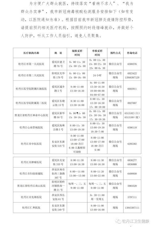 牡丹江核酸最新爆料消息,揭秘疫情下的防控举措与进展